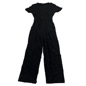 Massimo Dutti Short Sleeve Jumpsuit in Black